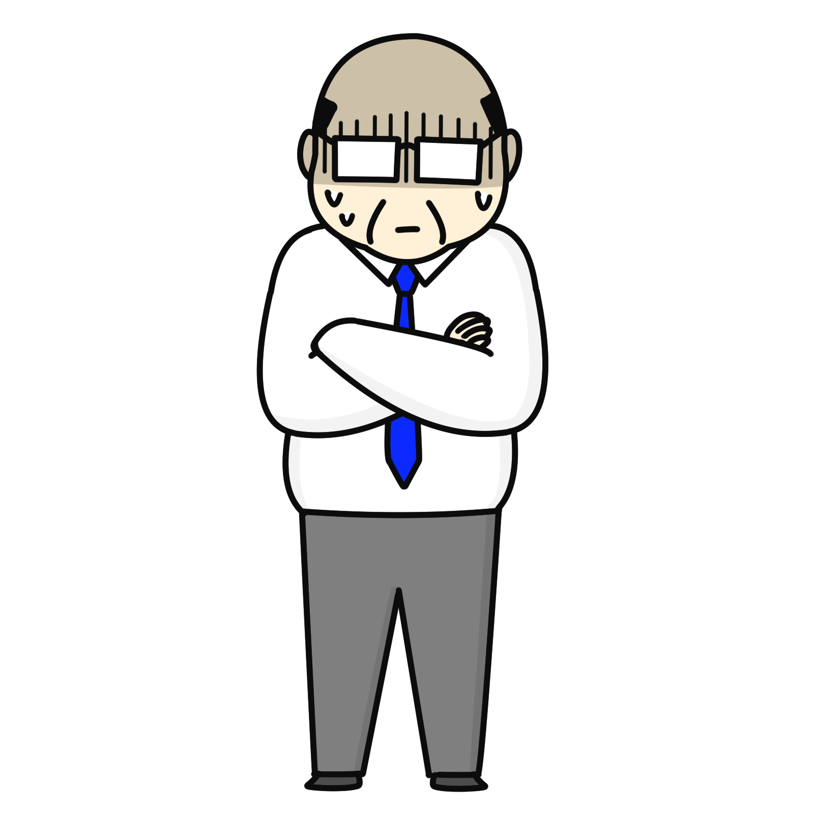 野田社会保険労務士事務所:ブログ「現実を知りショックを受けるおやじ」イラスト